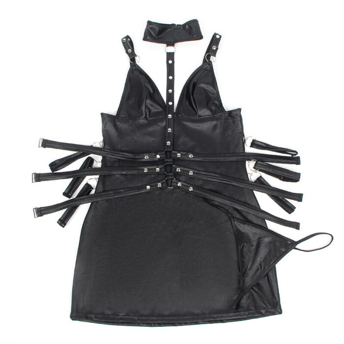 SUBBLIME - 954406 VESTIDO BONDAGE DE CUERO NEGRO S/M - CandyHot - Foto 6