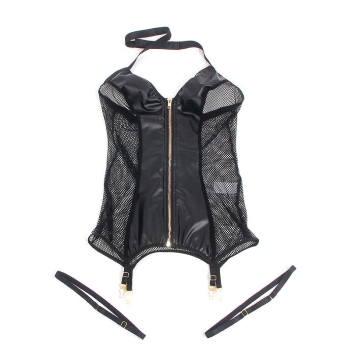 SUBBLIME - 954444 VESTIDO SEXY DE REJILLA CUERO NEGRO S/M - CandyHot - Foto 6