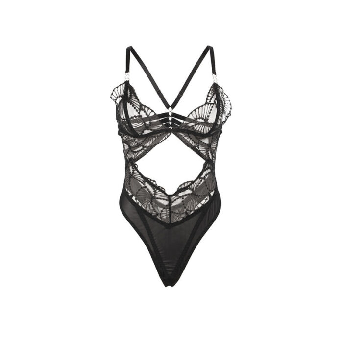 SUBBLIME - 955229 BODY TRANSPARENTE CON ENCAJE HUECO NEGRO L/XL - CandyHot - Foto 5