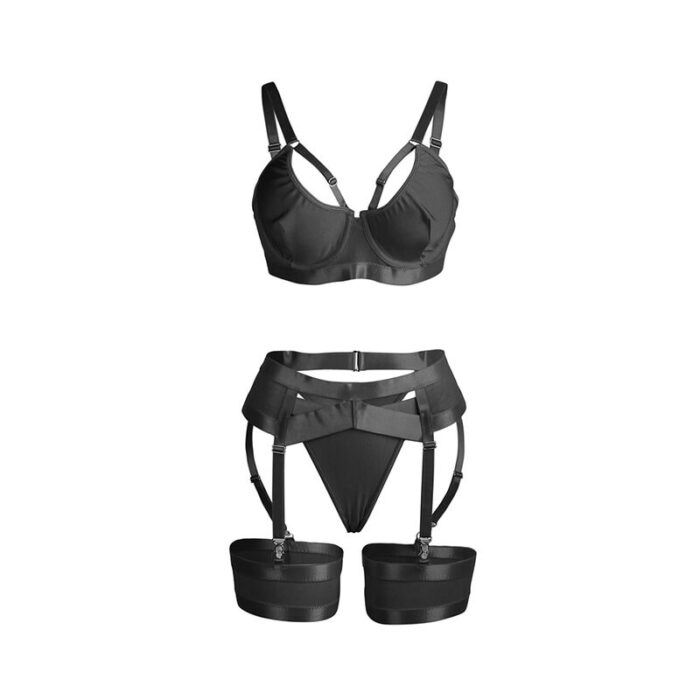 SUBBLIME - 955243 SET SUJETADOR CON LIGUERO BONDAGE NEGRO L/XL - CandyHot - Foto 4
