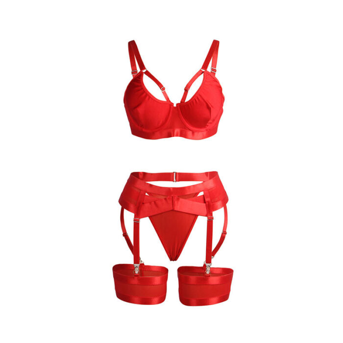 SUBBLIME - 955250 SET SUJETADOR CON LIGUERO BONDAGE ROJO S/M - CandyHot - Foto 5