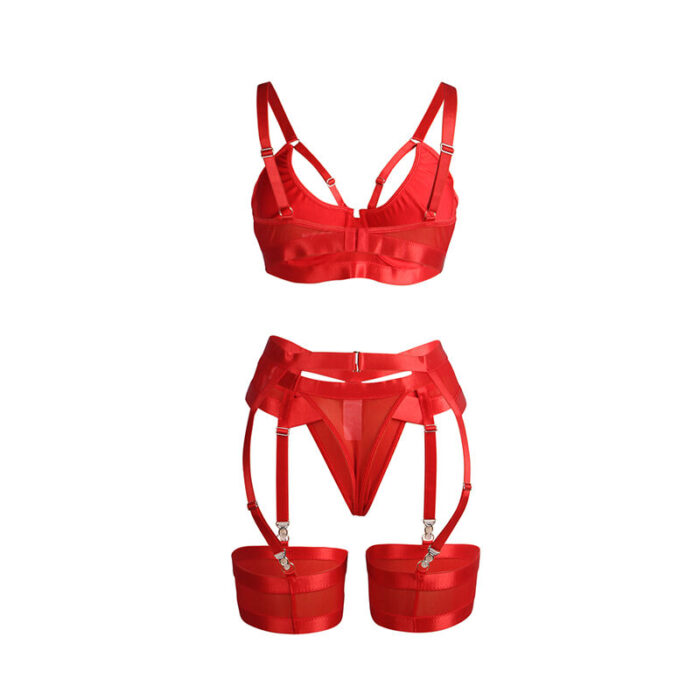 SUBBLIME - 955267 SET SUJETADOR CON LIGUERO BONDAGE ROJO L/XL - CandyHot - Foto 6