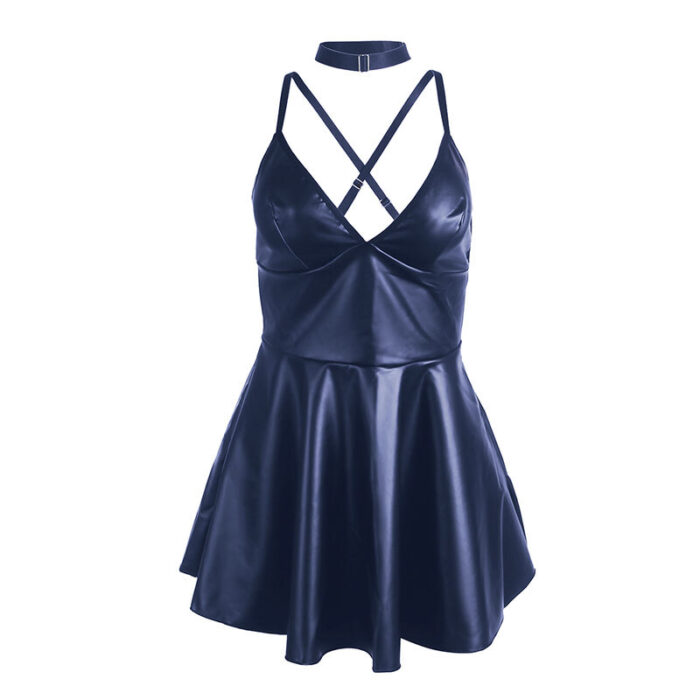 SUBBLIME - 955410 VESTIDO CON TIRANTES DE CUERO AZUL S/M - CandyHot - Foto 5