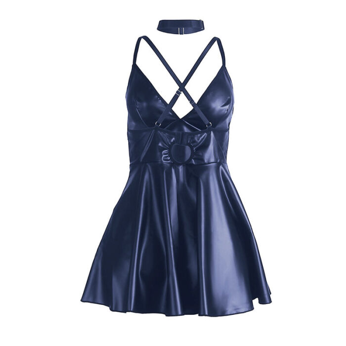 SUBBLIME - 955410 VESTIDO CON TIRANTES DE CUERO AZUL S/M - CandyHot - Foto 6