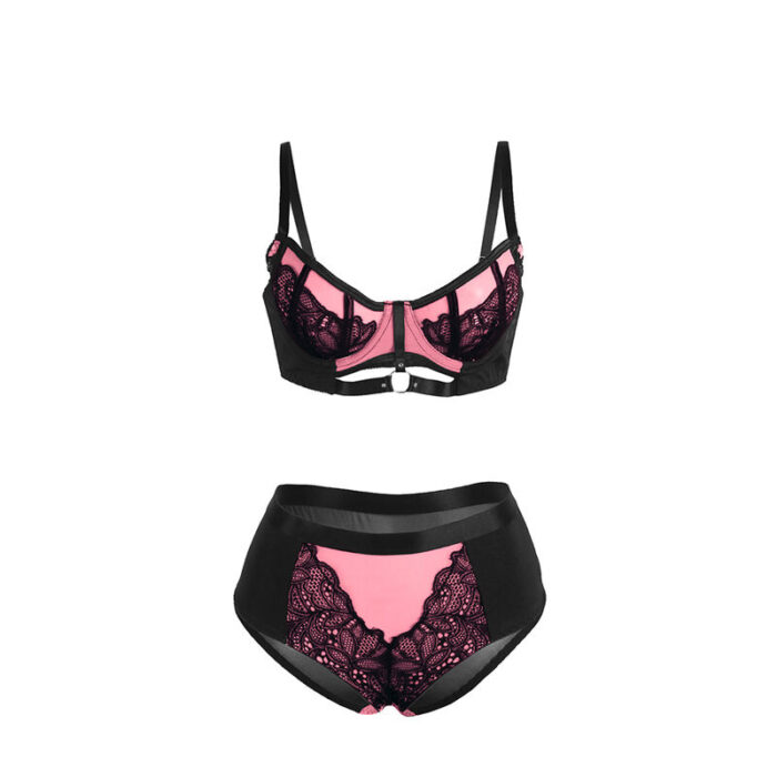 SUBBLIME - 955571 CONJUNTO SUJETADOR CON CREMALLERA DE MALLA DE CHAROL ROSA S/M - CandyHot - Foto 5