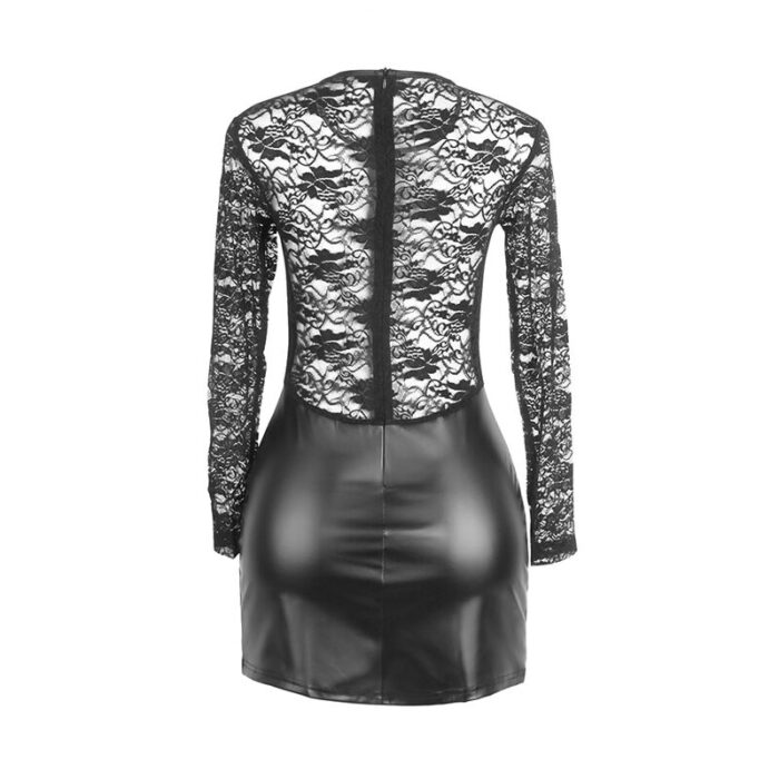 SUBBLIME - 955601 VESTIDO DE MANGA LARGA CON ENCAJE NEGRO L/XL - CandyHot - Foto 5