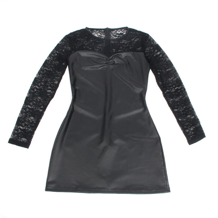 SUBBLIME - 955601 VESTIDO DE MANGA LARGA CON ENCAJE NEGRO L/XL - CandyHot - Foto 6