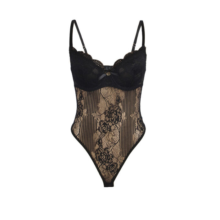 SUBBLIME - 955625 BODY DE ENCAJE CON CIERRE INFERIOR NEGRO L/XL - CandyHot - Foto 4
