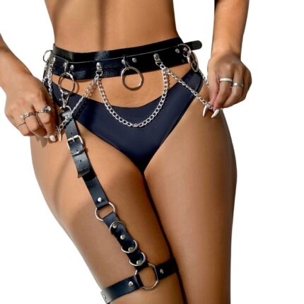 SUBBLIME - ARNÉS CINTURON Y LIGA DETALLE ANILLAS Y CADENA TALLA ÚNICA - CandyHot - Foto 2