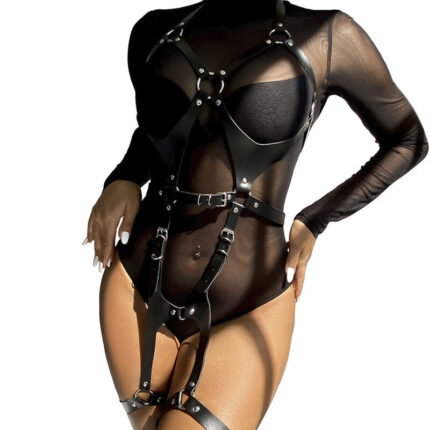 SUBBLIME - ARNÉS CUERPO ENTERO CON HEBILLAS CUERO NEGRO TALLA ÚNICA - CandyHot - Foto 2