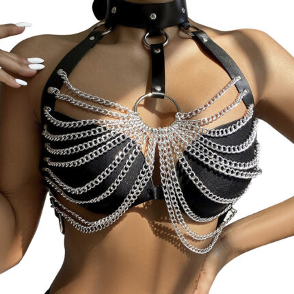 SUBBLIME - ARNÉS DE PECHO CADENAS ANILLA GRANDE TALLA ÚNICA - CandyHot - Foto 1