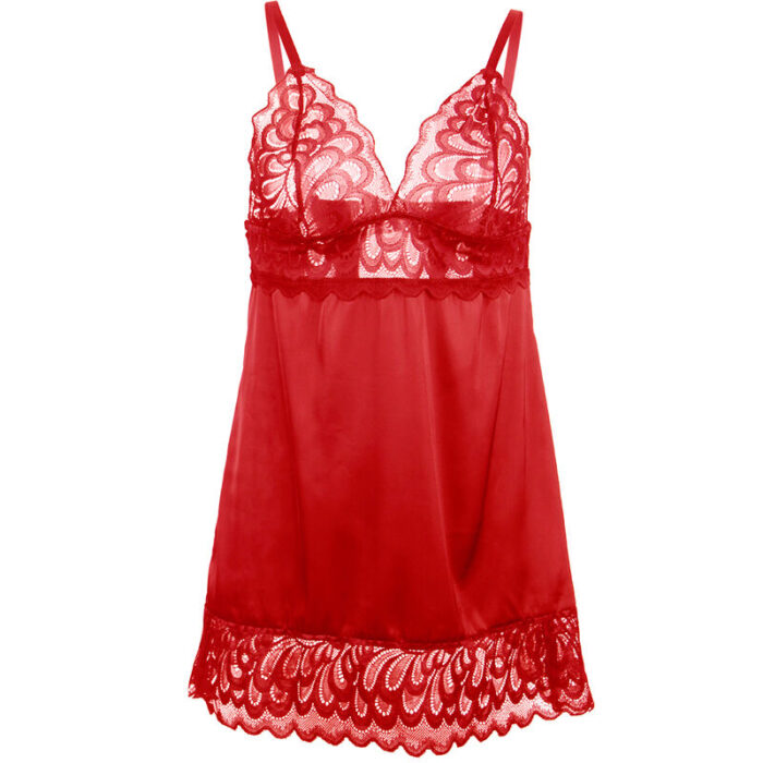 SUBBLIME - BABYDOLL SATINADO CON ENCAJE ROJO L/XL - CandyHot - Foto 4