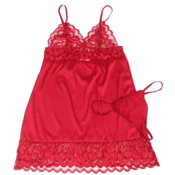 SUBBLIME - BABYDOLL SATINADO CON ENCAJE ROJO L/XL - CandyHot - Foto 6
