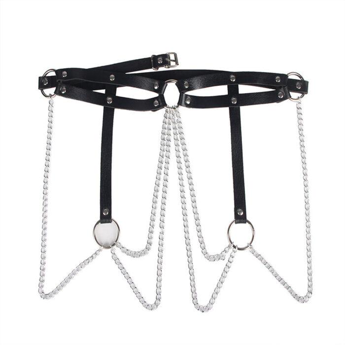 SUBBLIME - CINTURON DE CADENAS ANILLAS CUERO NEGRO TALLA ÚNICA - CandyHot - Foto 4