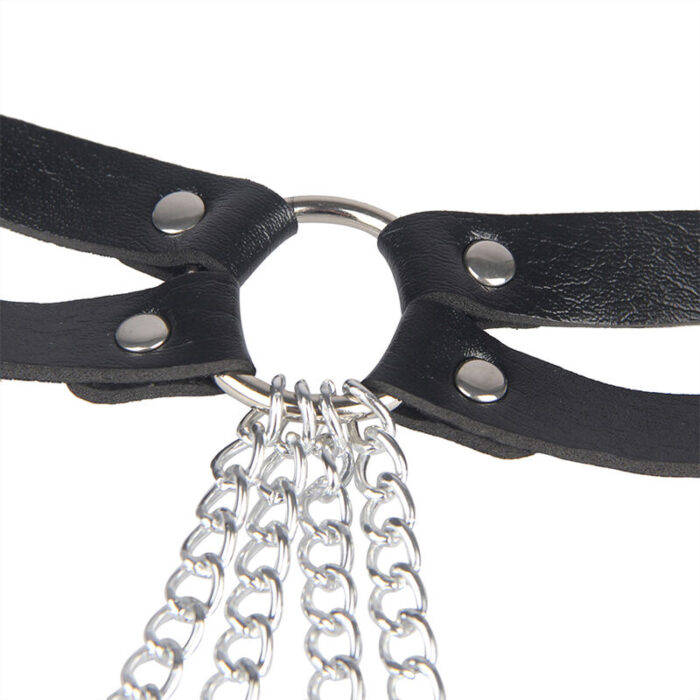 SUBBLIME - CINTURON DE CADENAS ANILLAS CUERO NEGRO TALLA ÚNICA - CandyHot - Foto 6
