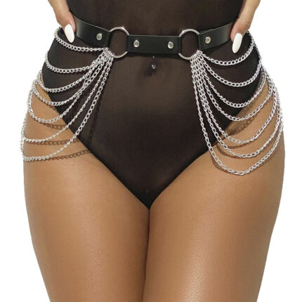 SUBBLIME - CINTURON DE CADENAS CUERO NEGRO TALLA ÚNICA - CandyHot - Foto 1