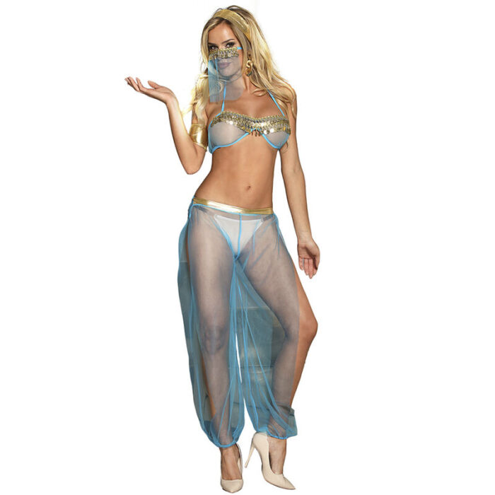 SUBBLIME - SET DE LENCERIA INDIA STYLE AZUL L/XL - CandyHot - Foto 2