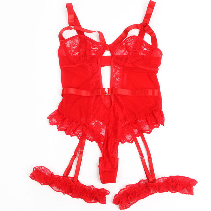 SUBBLIME - TEDDY CON LIGA DETALLE ENCAJE Y TIRAS ROJO S/M - CandyHot - Foto 3
