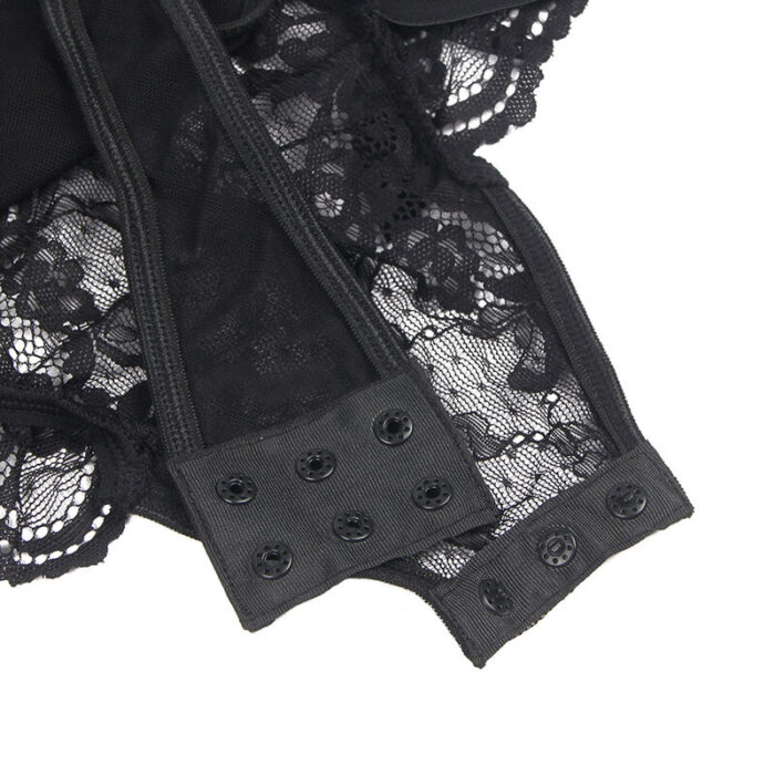SUBBLIME - TEDDY CON LIGA DETALLE ENCAJES Y TIRAS NEGRO L/XL - CandyHot - Foto 5