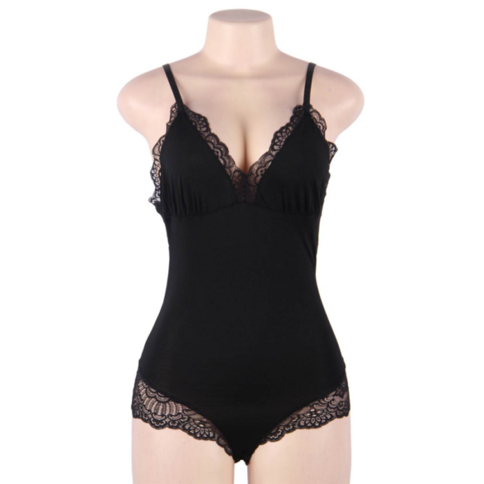 SUBBLIME - TEDDY DETALLE ENCAJE FLORAL NEGRO L/XL - CandyHot - Foto 4