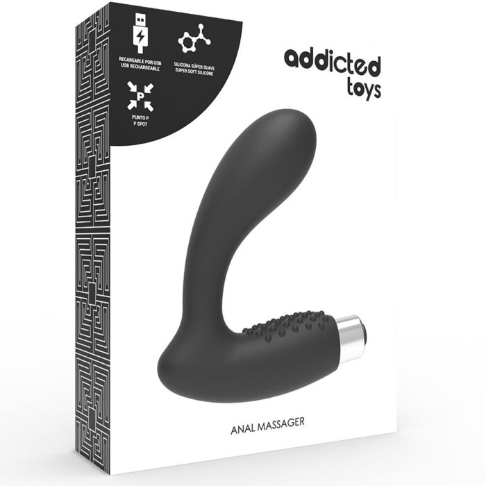 ADDICTED TOYS - VIBRADOR PROSTÁTICO RECARGABLE MODEL 5 - NEGRO - CandyHot - Foto 6