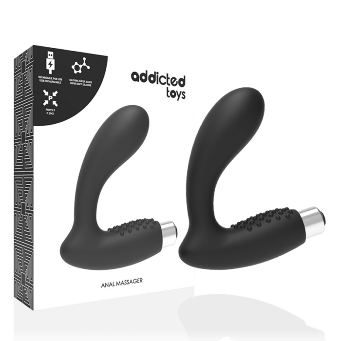 ADDICTED TOYS - VIBRADOR PROSTÁTICO RECARGABLE MODEL 5 - NEGRO - CandyHot - Foto 1