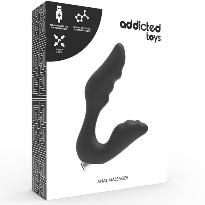 ADDICTED TOYS - VIBRADOR PROSTÁTICO RECARGABLE MODEL 6 - NEGRO - CandyHot - Foto 6