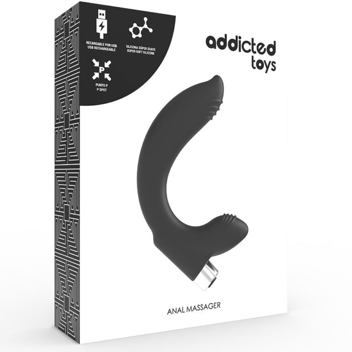 ADDICTED TOYS - VIBRADOR PROSTÁTICO RECARGABLE MODEL 7 - NEGRO - CandyHot - Foto 6