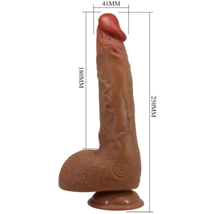BAILE - BEAUTIFUL WILKS VIBRADOR REALÍSTICO DE 5 CONFIGURACIONES 25 CM MULATO - CandyHot - Foto 3