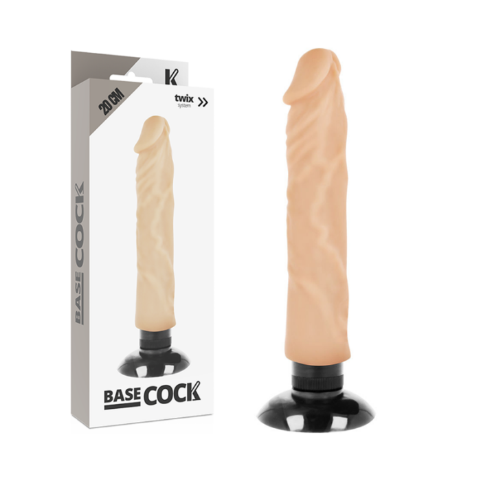 BASECOCK - VIBRADOR REALÍSTICO 2-1 NATURAL 20 CM -O- 4 CM - CandyHot - Foto 1