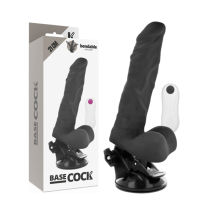 BASECOCK - VIBRADOR REALÍSTICO ARTICULABLE CONTROL REMOTO NEGRO 21 CM -O- 5 CM - CandyHot - Foto 1