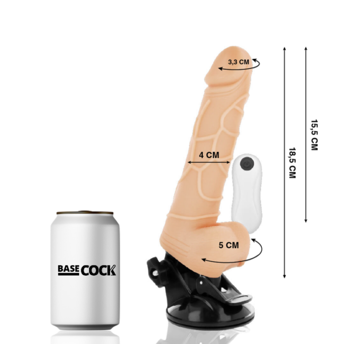 BASECOCK - VIBRADOR REALÍSTICO CONTROL REMOTO NATURAL 18.5 CM -O- 4CM - CandyHot - Foto 2