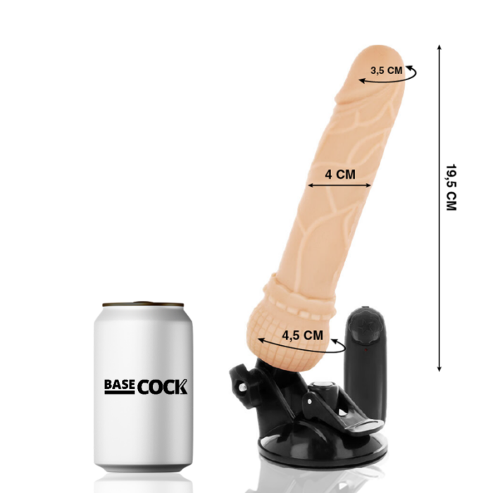 BASECOCK - VIBRADOR REALÍSTICO CONTROL REMOTO NATURAL 19.5 CM -O- 4 CM - CandyHot - Foto 2