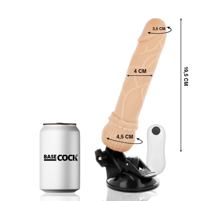 BASECOCK - VIBRADOR REALÍSTICO CONTROL REMOTO NATURAL 19.5 CM -O- 4 CM - CandyHot - Foto 2