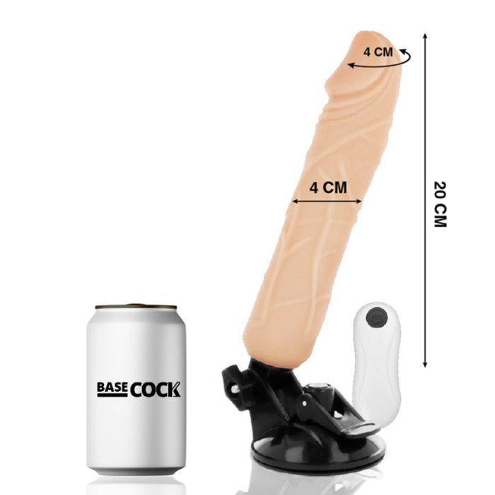BASECOCK - VIBRADOR REALÍSTICO CONTROL REMOTO NATURAL 20 CM -O- 4 CM - CandyHot - Foto 2