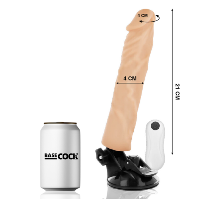 BASECOCK - VIBRADOR REALÍSTICO CONTROL REMOTO NATURAL 21 CM -O- 4 CM - CandyHot - Foto 2