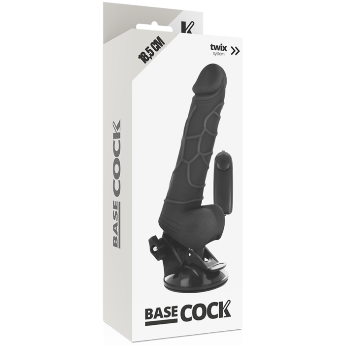BASECOCK - VIBRADOR REALÍSTICO CONTROL REMOTO NEGRO 18.5 CM -O- 4CM - CandyHot - Foto 4