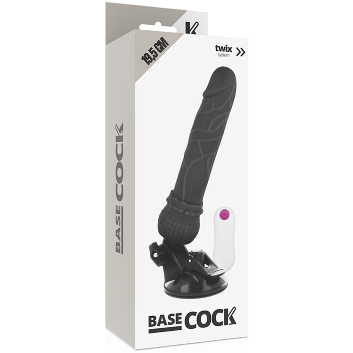 BASECOCK - VIBRADOR REALÍSTICO CONTROL REMOTO NEGRO 19.5 CM -O- 4 CM - CandyHot - Foto 4