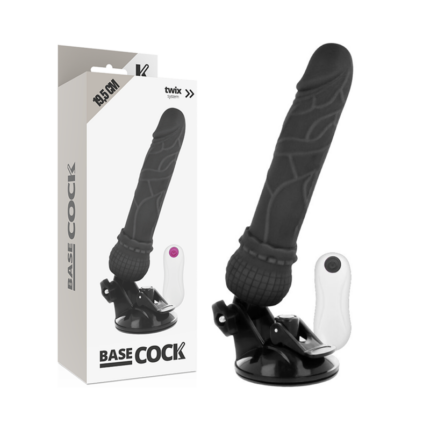 BASECOCK - VIBRADOR REALÍSTICO CONTROL REMOTO NEGRO 19.5 CM -O- 4 CM - CandyHot - Foto 1