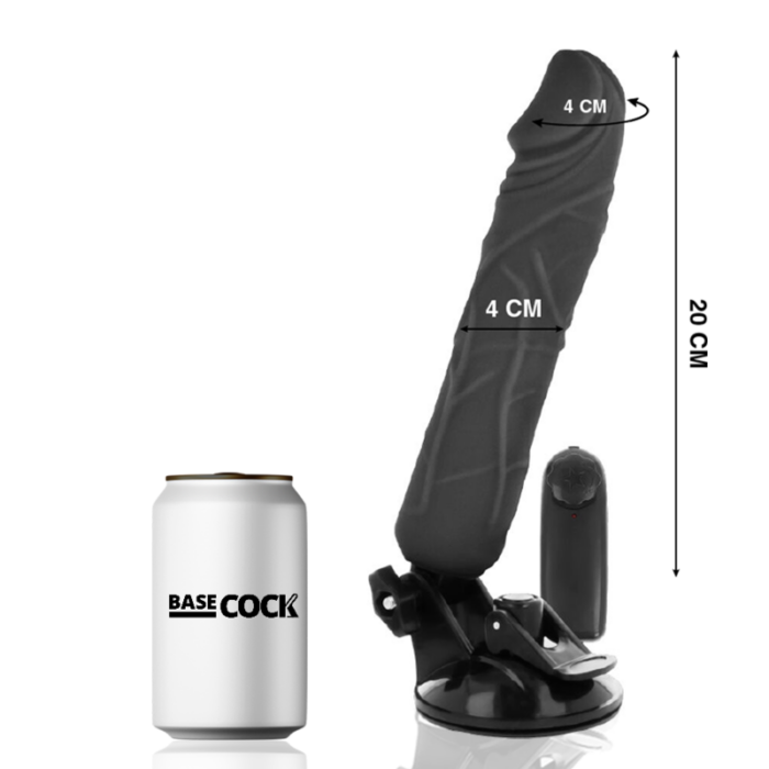 BASECOCK - VIBRADOR REALÍSTICO CONTROL REMOTO NEGRO 20 CM -O- 4 CM - CandyHot - Foto 2