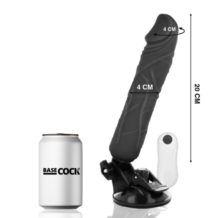 BASECOCK - VIBRADOR REALÍSTICO CONTROL REMOTO NEGRO 20 CM -O- 4 CM - CandyHot - Foto 2