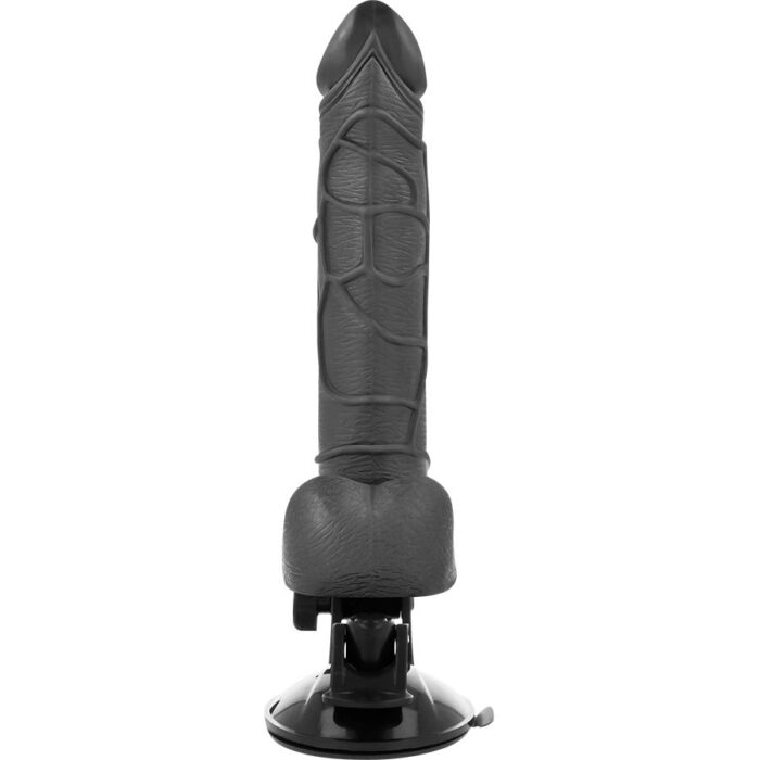 BASECOCK - VIBRADOR REALÍSTICO CONTROL REMOTO NEGRO CON TESTÍCULOS 19.5 CM -O- 4 CM - CandyHot - Foto 3