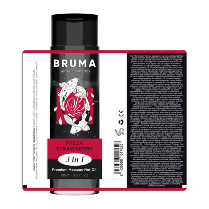 BRUMA - ACEITE DE MASAJE PREMIUM EFECTO CALOR SABOR FRESA 3 EN 1 - 100 ML - CandyHot - Foto 6