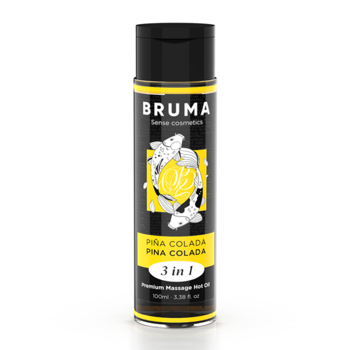 BRUMA - ACEITE DE MASAJE PREMIUM EFECTO CALOR SABOR PIÑA COLADA 3 EN 1 - 100 ML - CandyHot - Foto 1