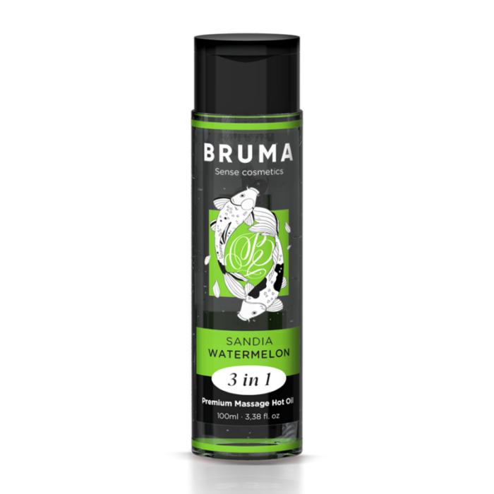 BRUMA - ACEITE DE MASAJE PREMIUM EFECTO CALOR SABOR SANDÍA 3 EN 1 - 100 ML - CandyHot - Foto 1