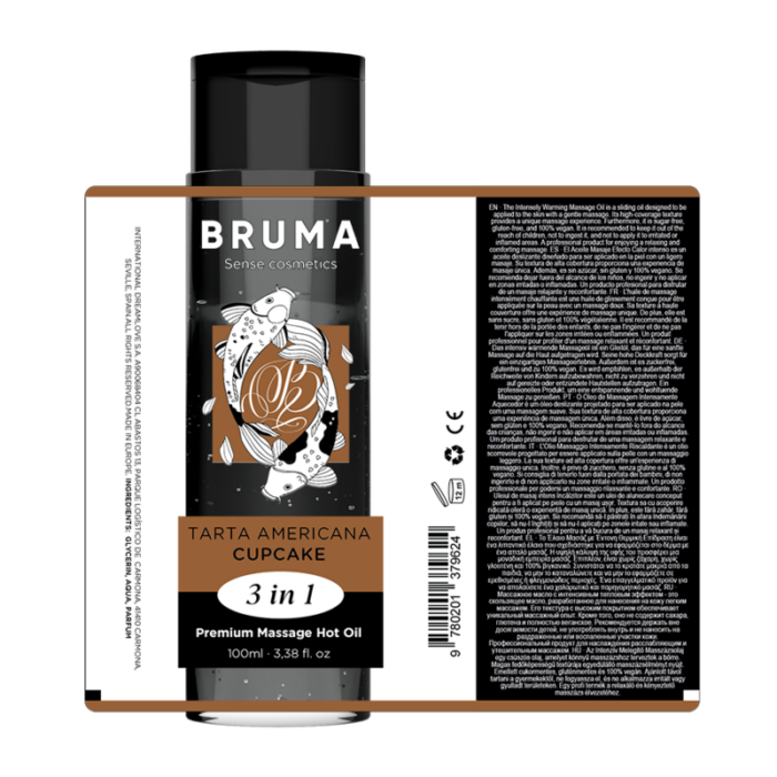 BRUMA - ACEITE DE MASAJE PREMIUM EFECTO CALOR SABOR TARTA AMERICANA 3 EN 1 - 100 ML - CandyHot - Foto 5