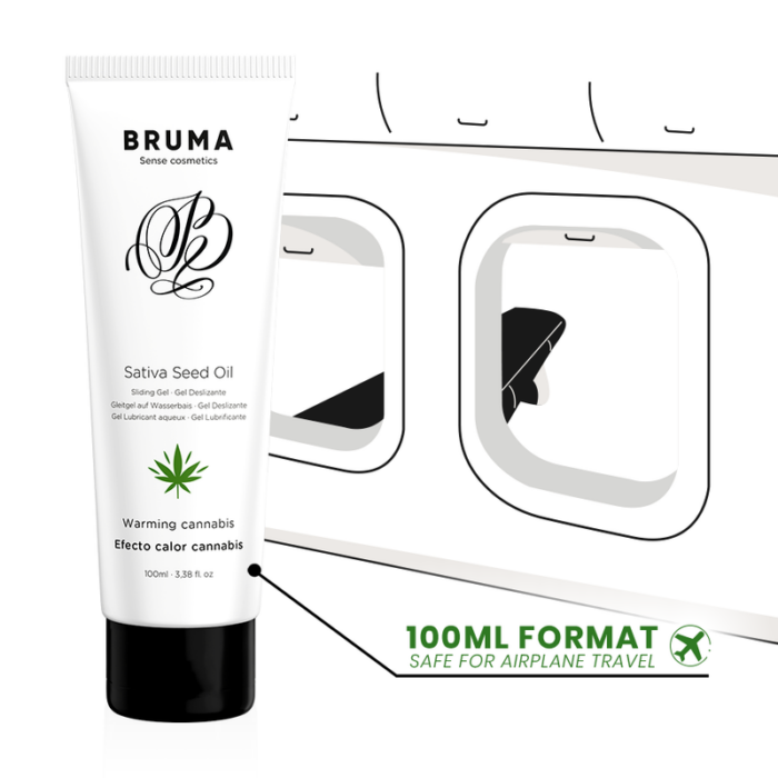 BRUMA - GEL DESLIZANTE CON ACEITE DE SEMILLA EFECTO CALOR SABOR CANNABIS 100 ML - CandyHot - Foto 3
