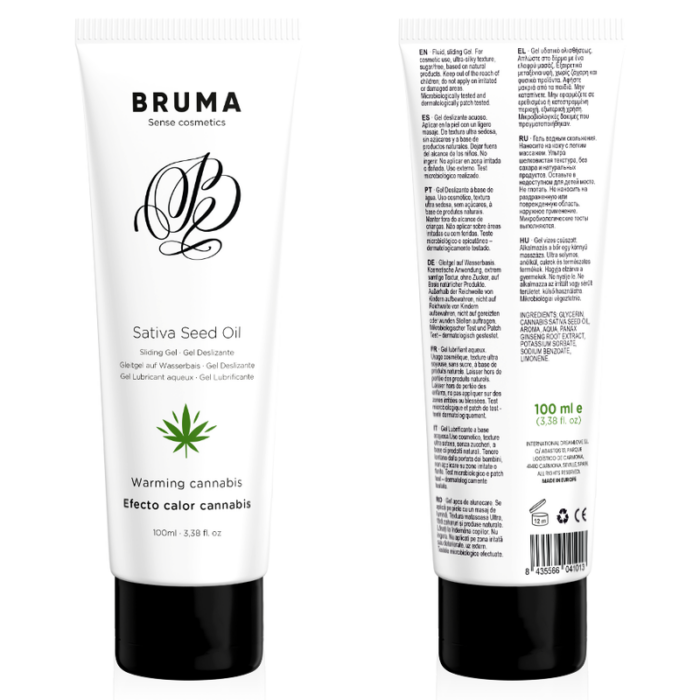 BRUMA - GEL DESLIZANTE CON ACEITE DE SEMILLA EFECTO CALOR SABOR CANNABIS 100 ML - CandyHot - Foto 5