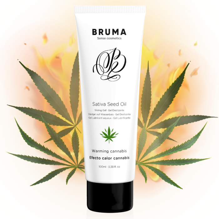 BRUMA - GEL DESLIZANTE CON ACEITE DE SEMILLA EFECTO CALOR SABOR CANNABIS 100 ML - CandyHot - Foto 1