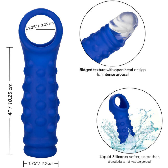 CALEXOTICS - ADMIRAL BEADED FUNDA PENE SILICONA LÍQUIDA AZUL - CandyHot - Foto 4